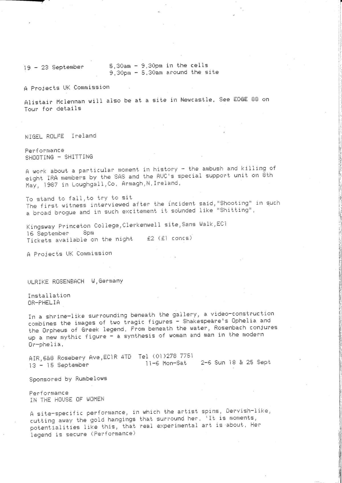 Full Programme Details, 1988 (Page 7 of 13)