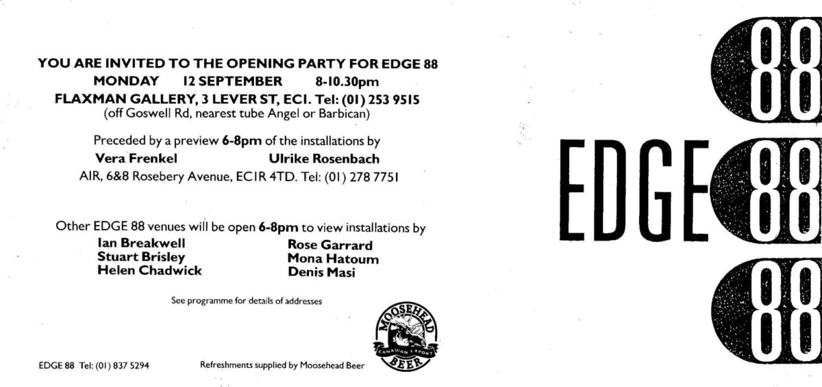 Opening Party Invitation, 1988
