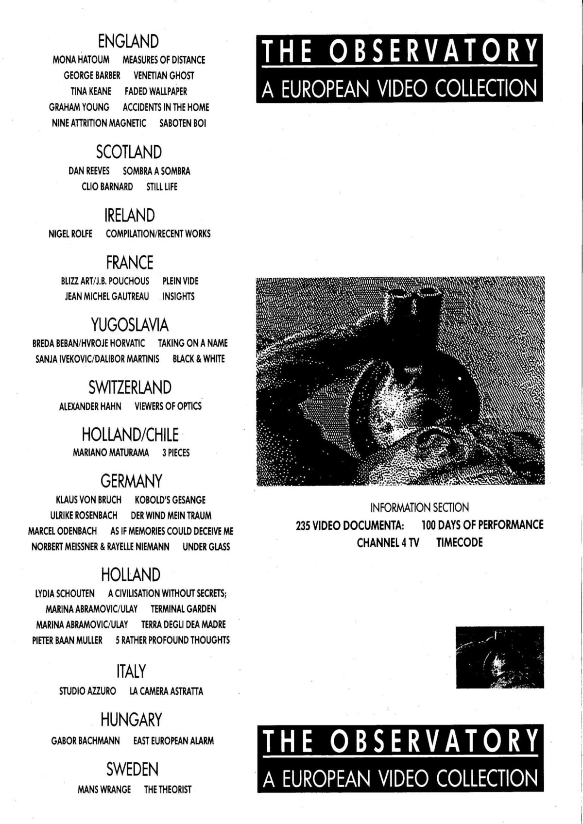The Observatory video programme, 1988 (Page 2 of 2)