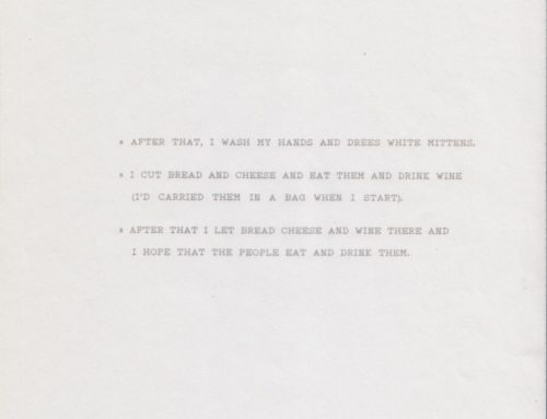 Nieves Correa, ‘Bread Cheese and Wine’, 1991. Performance description (Page 6 of 6). The Last Weekend. Courtesy of the Artist